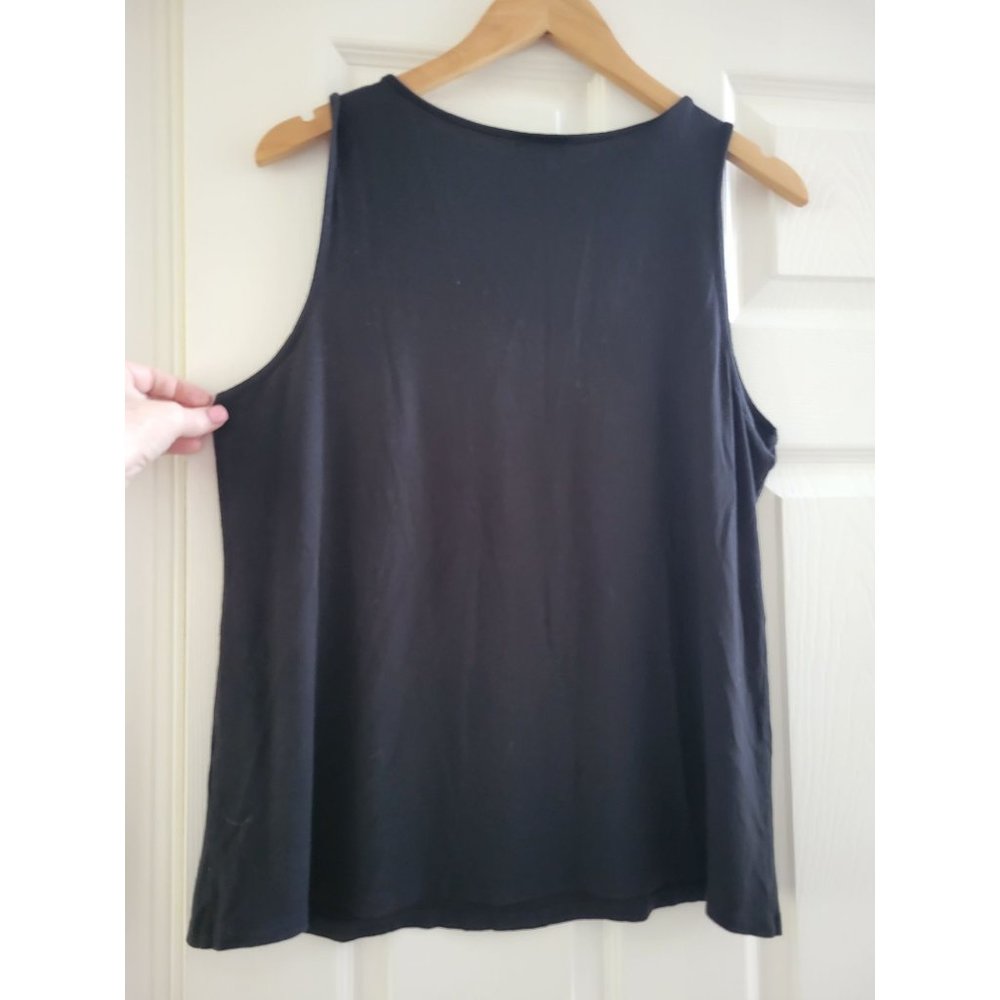 J.Jill Wearever Collection Layering Black sleeveless top size large petite Shell